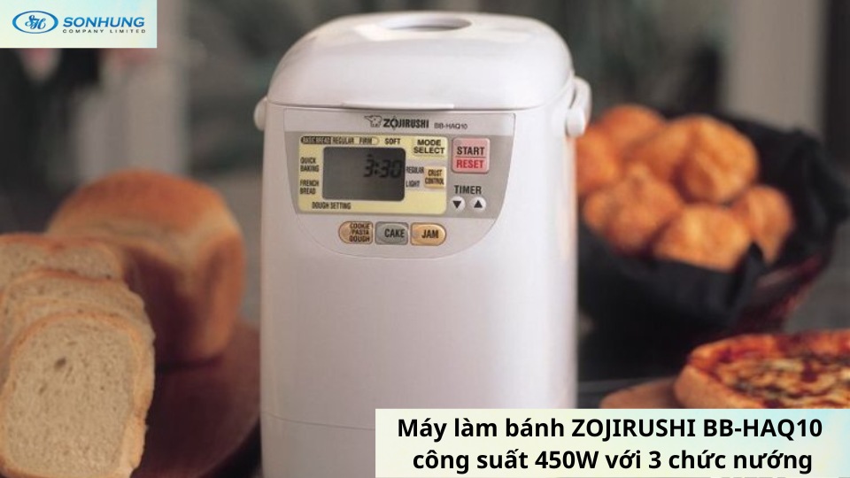 Máy làm bánh ZOJIRUSHI BB-HAQ10 công suất 450W với 3 chức nướng